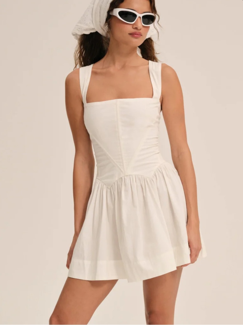 Chloe corset white mini dress